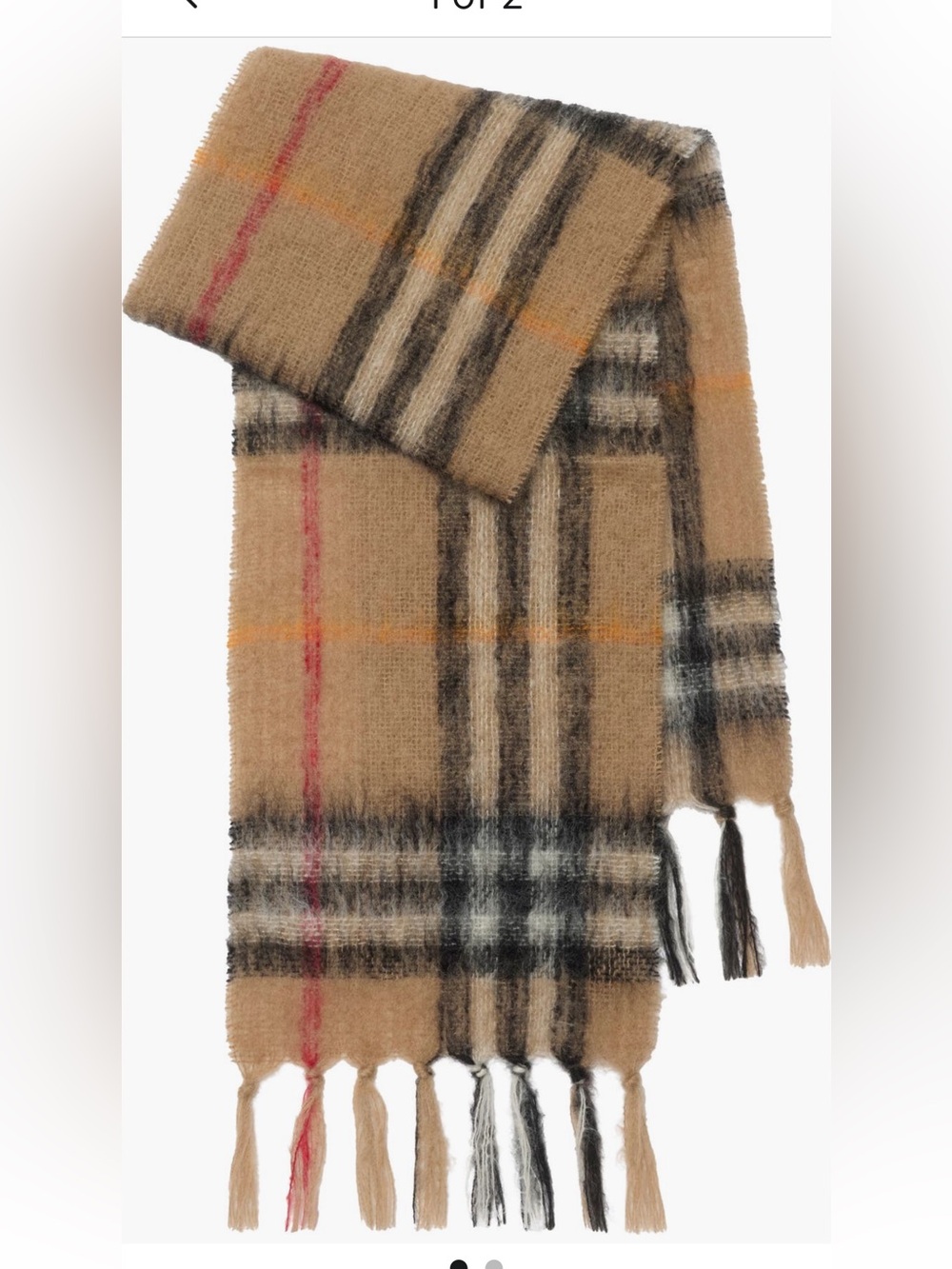 New Burberry Giant Check Mohair
Blend Scarf authentic